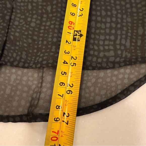 Eileen Fisher Women’s Button Down 100% SILK Blouse Black/gray Sheer Sz S - Picture 4 of 7